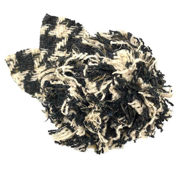 Chanel Corsage Brooch Leather Black And