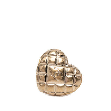 Chanel Cc Logo Heart Brooch Metal