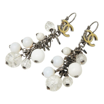 Chanel Cc Logo Earrings Silver-Tone