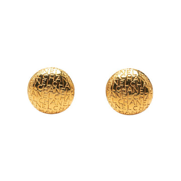 Chanel Vintage Earrings Logo Gold-Tone