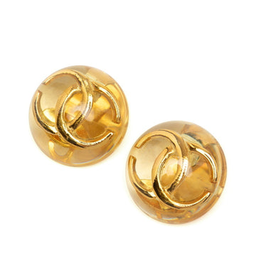 Chanel Cc Logo Clip-On Earrings Gold-