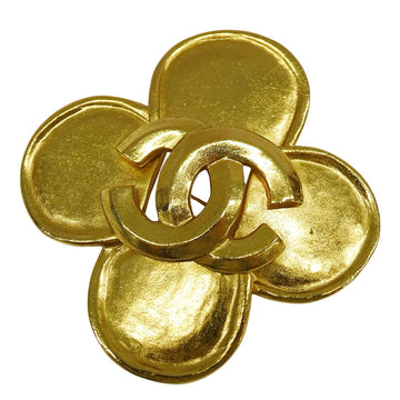 Chanel Vintage Brooch Metal Clover 96P