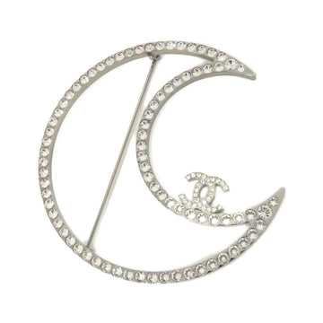 Chanel Brooch Silver With Crystal