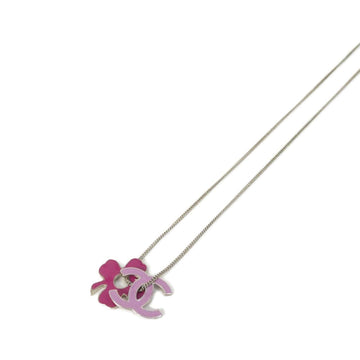 Chanel Pendant Necklace Metal Pink And