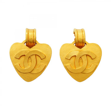 Chanel Cc Logo Heart Clip-On Earrings