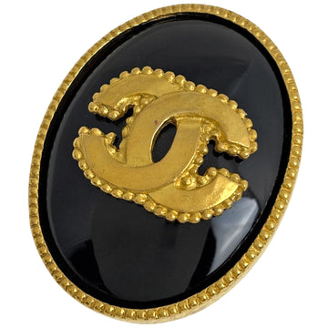 Chanel Cc Logo Brooch Gold-Tone Metal