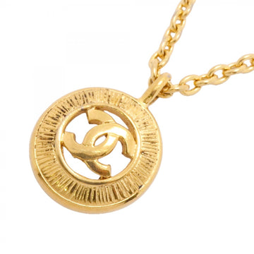 Chanel Cc Logo Circle Pendant Necklace