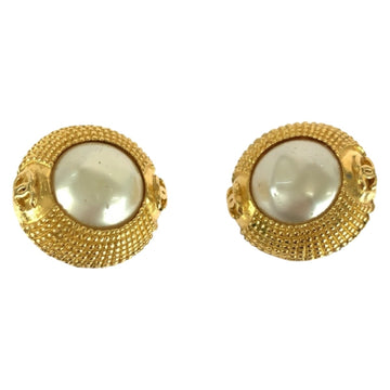 Chanel Cc Logo Clip-On Earrings Gold-