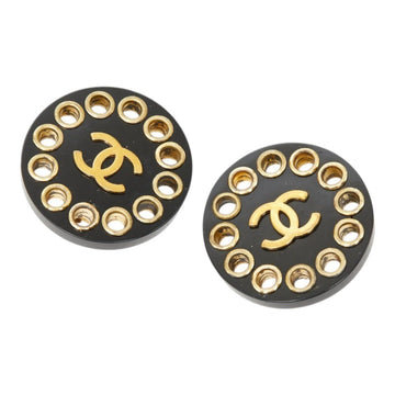 Chanel Cc Logo Round Clip-On Earrings