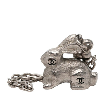 Chanel Cc Logo Charm Silver-Tone Metal