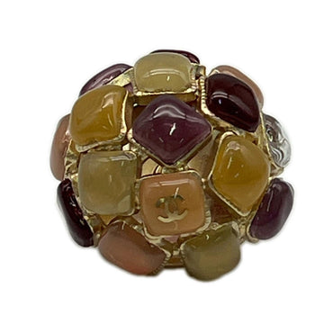 Chanel Cc Logo Brooch Gold-Tone Metal