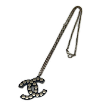 Chanel Cc Logo Pendant Necklace Sterling