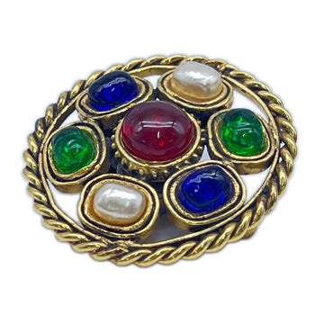 Chanel Brooch Gold Multi-Color With