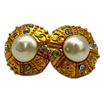 Chanel Cc Logo Clip-On Earrings Gold-