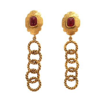 Chanel Vintage Earrings Gold-Tone Metal