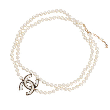 Chanel Cc Logo Pendant Necklace Metal