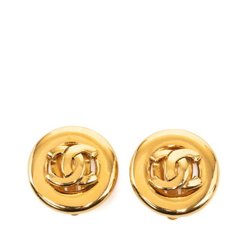 Chanel Cc Logo Round Clip-On Earrings