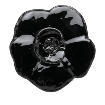 Chanel Camellia Ring Metal Black And