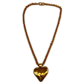 Chanel Cc Logo Heart Pendant Necklace