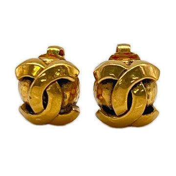Chanel Cc Logo Round Clip-On Earrings