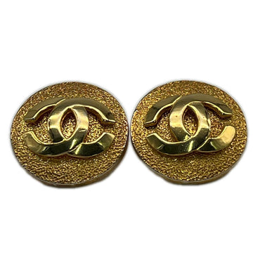 Chanel Cc Logo Earrings Metal Gold-Tone