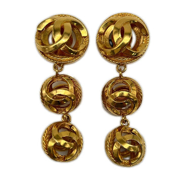 Chanel Cc Logo Round Clip-On Earrings