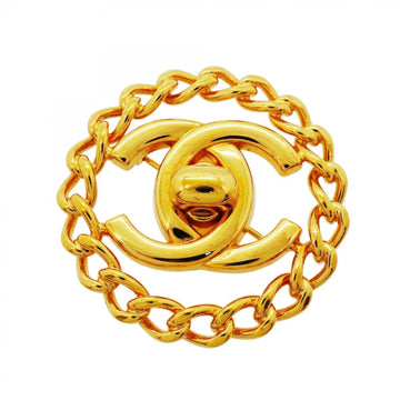 Chanel Cc Logo Turnlock Brooch Metal