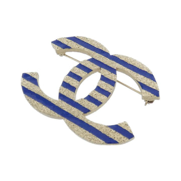 Chanel Brooch Blue And Gold