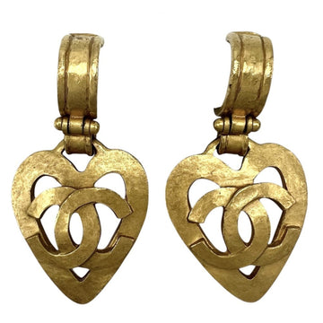 Chanel Cc Logo Heart Clip-On Earrings