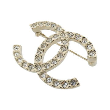 Chanel Brooch Metal Clear And Gold