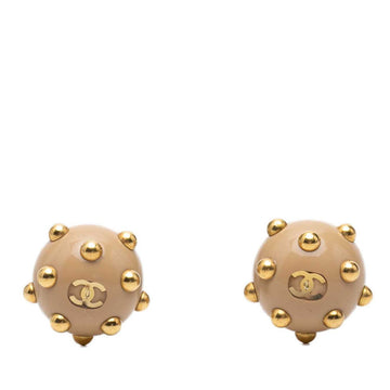 Chanel Cc Logo Clip-On Earrings Metal