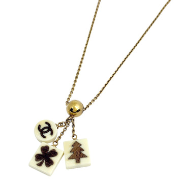 Chanel Cc Logo Clover Pendant Necklace