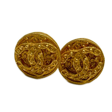 Chanel Cc Logo Round Clip-On Earrings