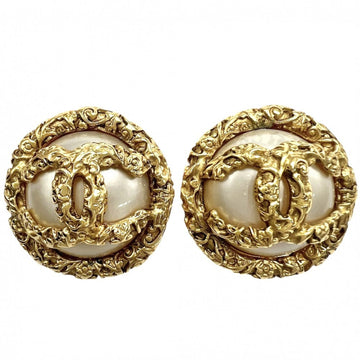 Chanel Cc Logo Round Clip-On Earrings