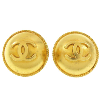 Chanel Cc Logo Clip-On Earrings Gold-