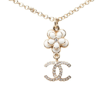 Chanel Cc Logo Flower Pendant Necklace