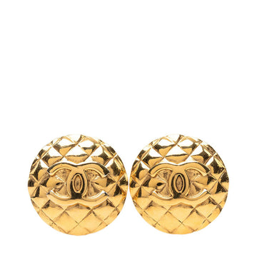 Chanel Cc Logo Round Clip-On Earrings