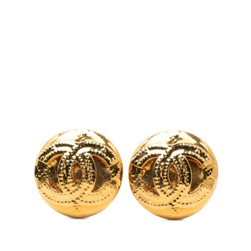 Chanel Cc Logo Round Clip-On Earrings