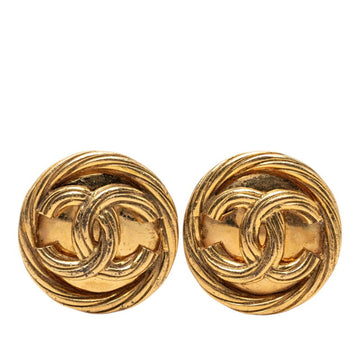 Chanel Cc Logo Round Clip-On Earrings