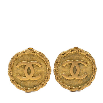 Chanel Cc Logo Round Clip-On Earrings