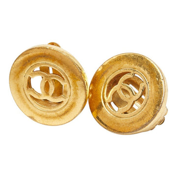 Chanel Cc Logo Round Clip-On Earrings