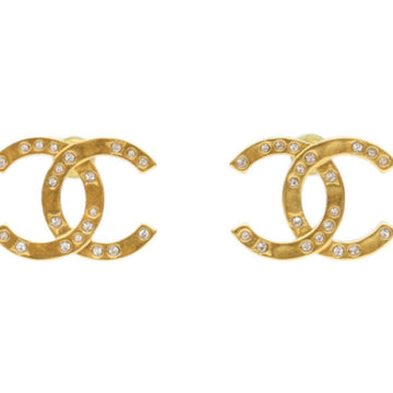 Chanel Cc Logo Earrings Metal Gold-Tone