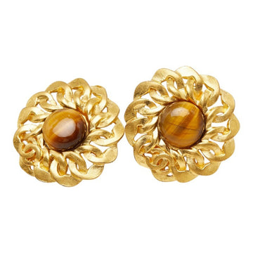 Chanel Cc Logo Round Clip-On Earrings