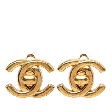 Chanel Cc Logo Turnlock Clip-On Earrings