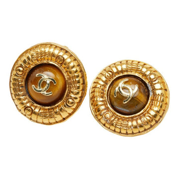 Chanel Cc Logo Round Clip-On Earrings