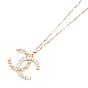 Chanel Cc Logo Pendant Necklace Gold-