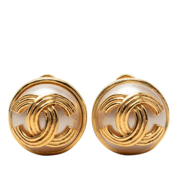 Chanel Cc Logo Clip-On Earrings Metal