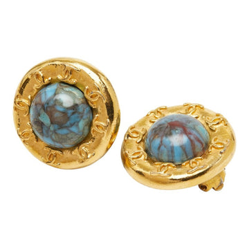 Chanel Cc Logo Round Clip-On Earrings