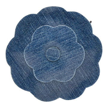 Chanel Camellia Denim-Style Brooch Blue