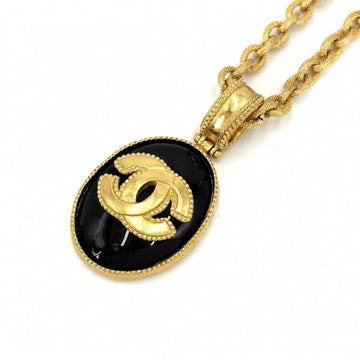 Chanel Cc Logo Pendant Necklace Gold-